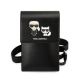 Karl Lagerfeld torbica za mobilni telefon, Embossed Ikonik Karl&Choupette, Black