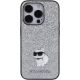 Karl Lagerfeld zaščitni ovitek Glitter Choupette Logo Metal Pin, Iphone 15 Pro Max