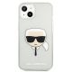 Karl Lagerfeld zaščitni ovitek Karl's Head Glitter Silver, Iphone 13