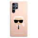 Karl Lagerfeld zaščitni ovitek Silicone Karl's Head Pink, Samsung Galaxy S22 Ultra