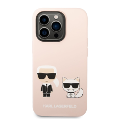 Karl Lagerfeld zaščitni ovitek Karl and Choupette Pink, Iphone 14 Pro Max