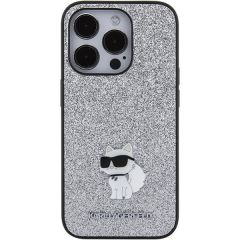 Karl Lagerfeld zaščitni ovitek Glitter Choupette Logo Metal Pin, Iphone 15 Pro
