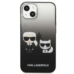 Karl Lagerfeld zaščitni ovitek Gradient Ikonik Karl&Choupette, Black, iPhone 13