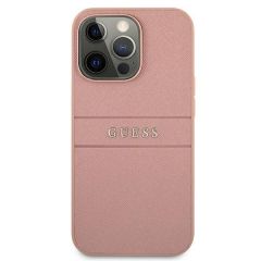 Guess zaščitni ovitek  Stripe Saffiano Pink, Iphone 13 Pro