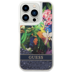 Guess zaščitni ovitek  Flower Liquid Glitter, Iphone 14 Pro