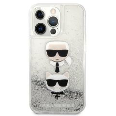 Karl Lagerfeld zaščitni ovitek Karl and Choupette Glitter Silver, Iphone 13 Pro