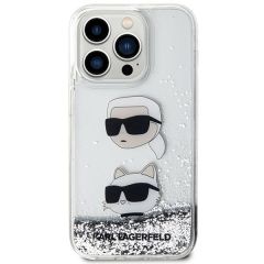 Karl Lagerfeld zaščitni ovitek Liquid Glitter Karl&Choupette Heads , Iphone 14 Pro Max