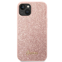 Guess zaščitni ovitek Glitter  Pink Script, Iphone 14