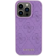 Guess zaščitni ovitek Leather 4G Stamped Purple, Iphone 15