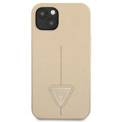 Guess zaščitni ovitek Saffiano Triangle Logo Gold Iphone 13