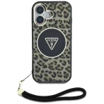 Guess zaščitni ovitek IML Leopard Triangle Strap MagSafe, Iphone 16