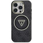 Guess zaščitni ovitek IML Metal Glitter 4G Circle Triangle Black, Iphone 16 Pro Max
