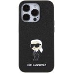 Karl Lagerfeld zaštitna futrola Glitter Ikonik Metal Logo Crna za iPhone 15 Pro Max