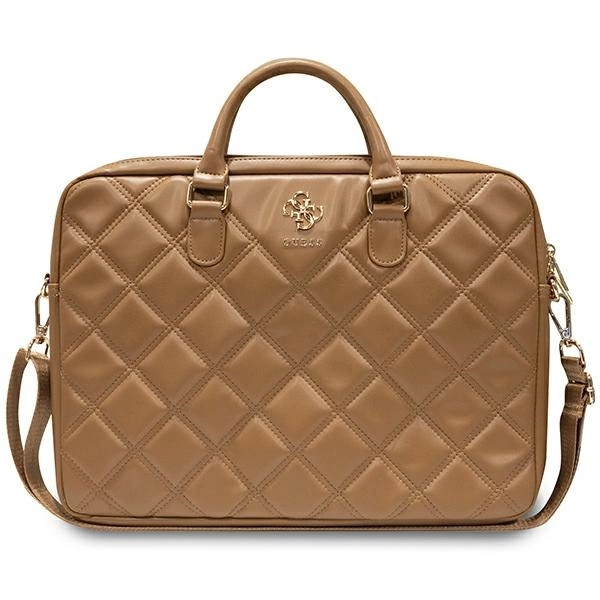 Torba za prenosnike Guess 4G Quilted Brown, do 16"